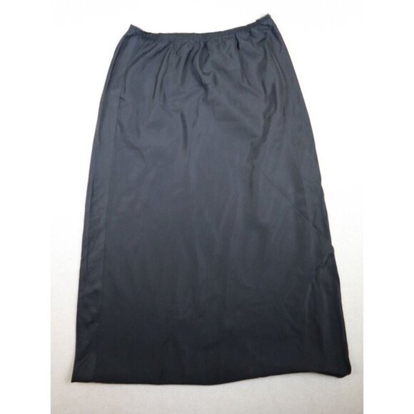 BARBIZON - VINTAGE WOMEN'S BLACK CREPE MIDI SKIRT SLIP - HALF SLIP - SIZE S - Picture 3 of 11